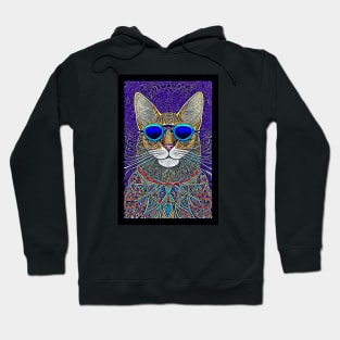 Cosmos Cat Wearing Sunglasses- Rhodium! Hoodie